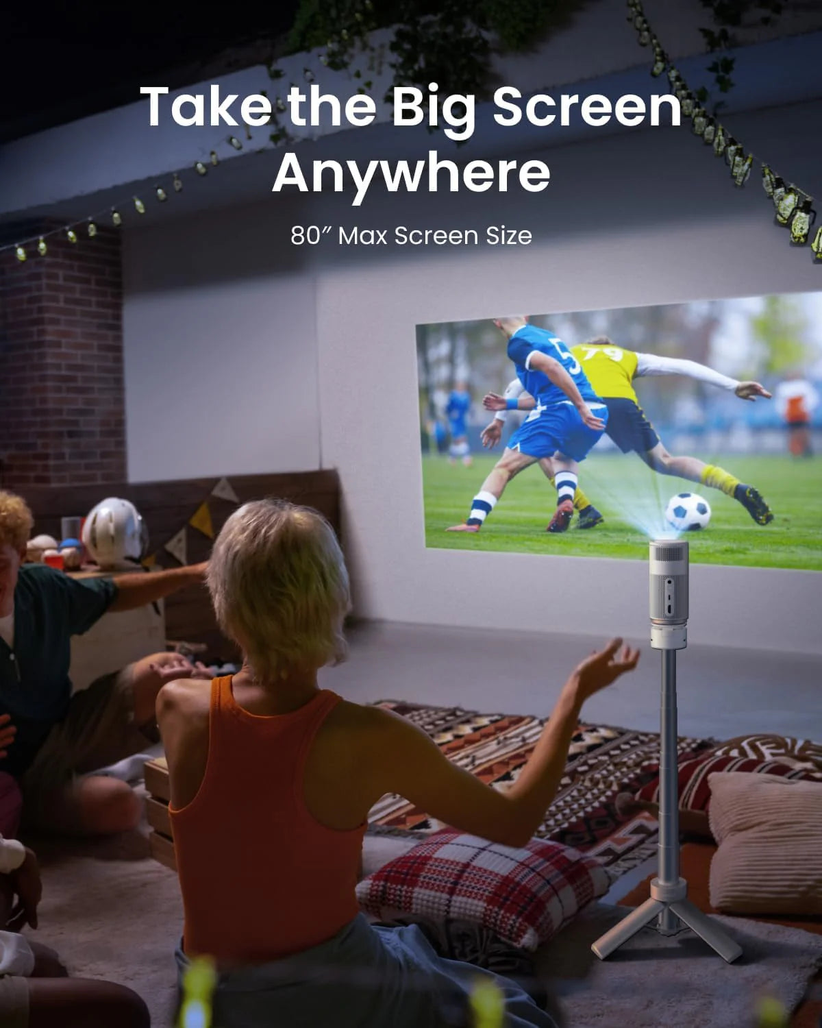 Projektor NEBULA Capsule Air Google TV, oficjalna licencja Netflix, inteligentny mini projektor 720p z Wi-Fi, 2 godziny odtwarzania (biały)