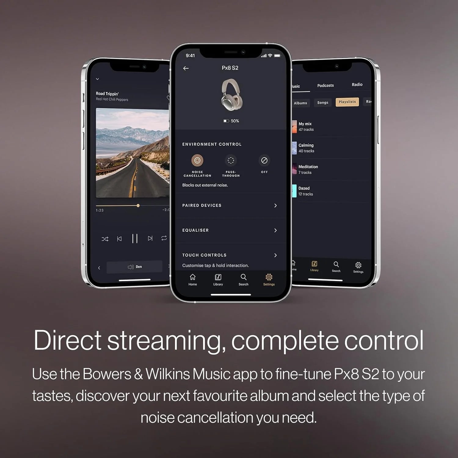 Bowers & Wilkins Px8 S2 bezprzewodowe słuchawki z redukcją szumów z Bluetooth Audio, funkcja szybkiego ładowania, 30 godzin odtwarzania w wysokiej rozdzielczości i mikrofonem - onyks czarny