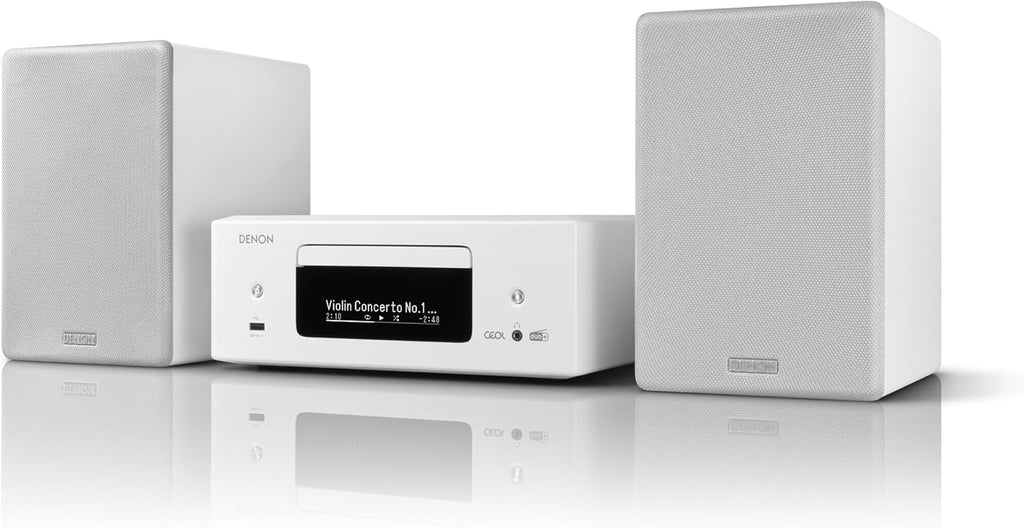 Denon CEOL N-12DAB kompaktowy zestaw, wzmacniacz HiFi z głośnikami, odtwarzacz CD, strumieniowe przesyłanie muzyki, HEOS Multiroom, Bluetooth, WLAN, AirPlay 2, kompatybilny z Alexą, 2 wejścia
