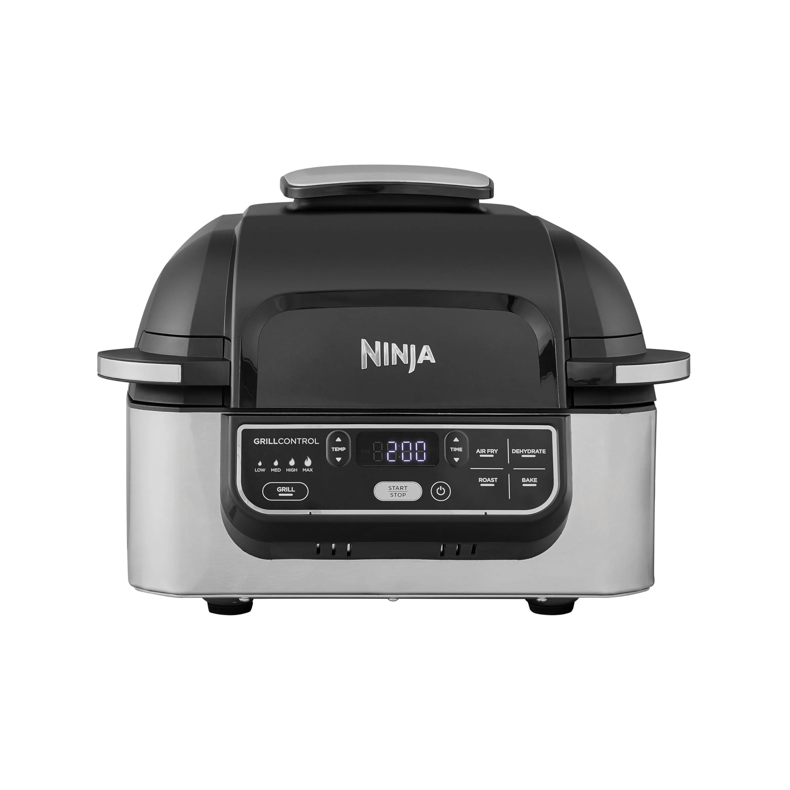 Ninja Foodi Grill i Frytkownica beztluszczowa, 5,7 l, smażenie bez oleju, grilowanie, pieczenie, ciasta i więcej, 5 funkcji gotowania, części bezpieczne do mycia w zmywarce, czarno/srebrna, AG301EU