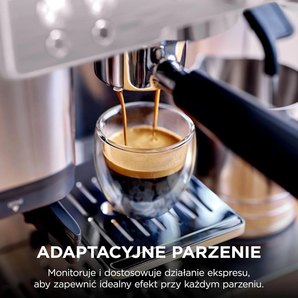 Ninja Luxe Premier Ekspres do kawy 3 w 1, latte, cappuccino, cold brew, espresso, wbudowany młynek i spieniacz do mleka, łatwy w obsłudze, 4 automatyczne ustawienia spieniania, srebrny, ES601EU