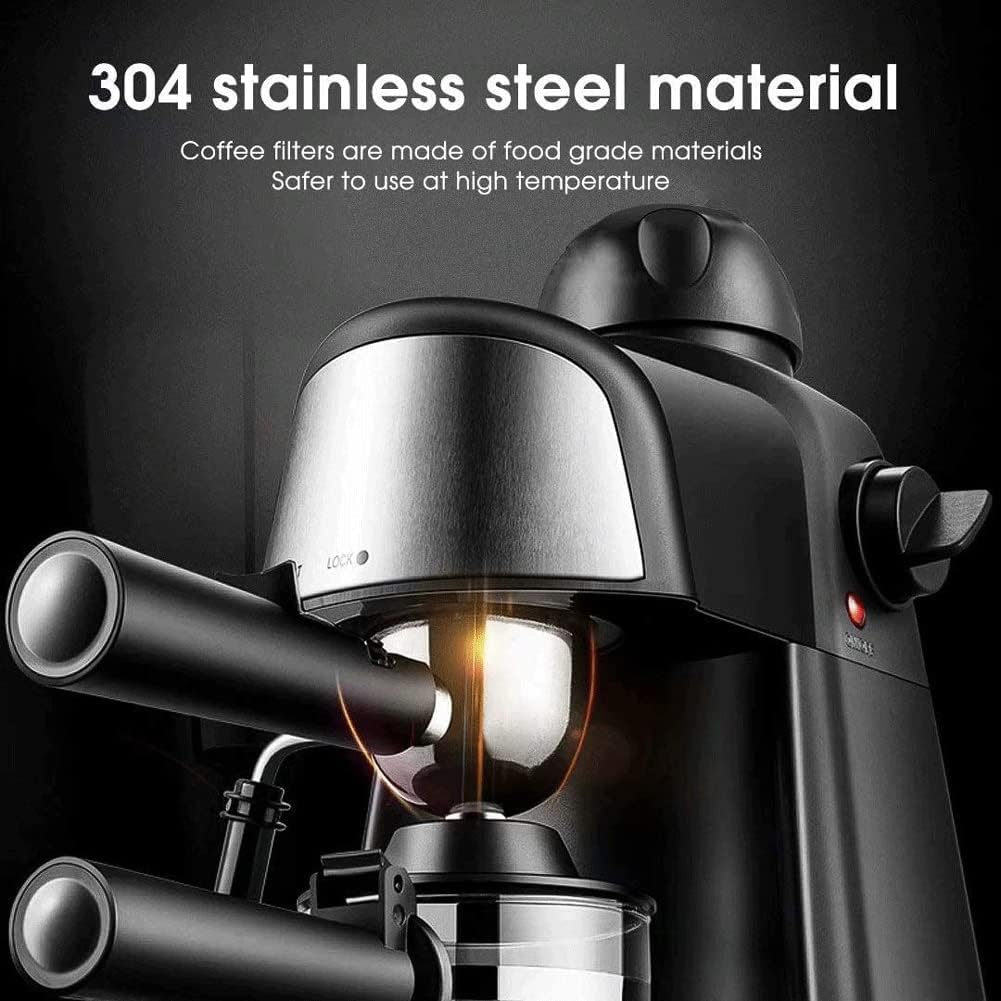 Espresso Machine 5 Bar Pressure Coffee Maker Small Semi-Automatic Steam Espresso Machine 64-hole Extraction System 4-speed Adjustment 240ml Large Capacity (Color : A) (B)