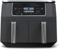 10 Quart 6-in-1 DualZone XL 2-Basket Air Fryer with 2 Independent Frying Baskets, Match Cook & Smart Finish to Roast, Broil, Dehydrate for Quick, Easy Family-Sized Meals, Grey