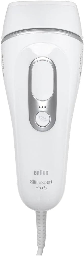Braun IPL Silk·expert Pro 5, usuwanie włosów w domu, z torbą do przechowywania, golarka Gillette, 2 nasadki, PL5145
