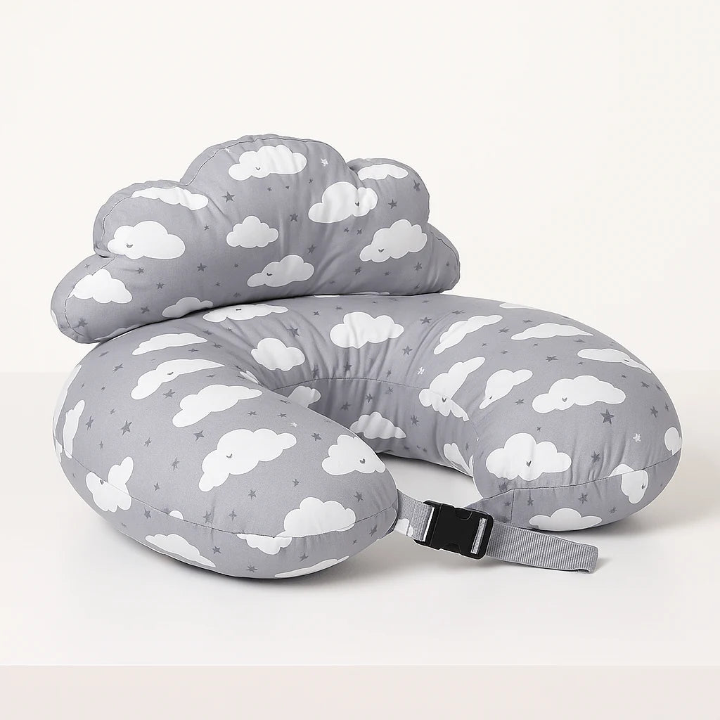 Adjustable Nursing Pillow with C-Shaped Design With Waist Strap