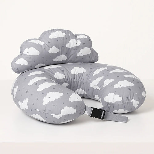 Adjustable Nursing Pillow with C-Shaped Design With Waist Strap