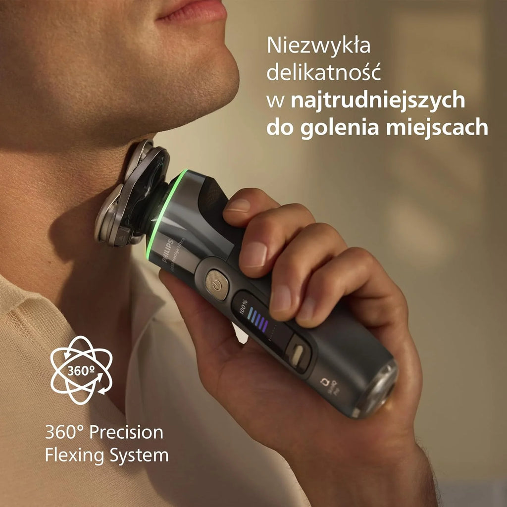 Philips Shaver i9000 Prestige Ultra, golarka elektryczna do golenia na sucho i mokro z technologią Skin IQ Pro, System Triple Lift & Cut, obrotowe 360º ostrza, 5 trybów golenia, Model XP9402/46