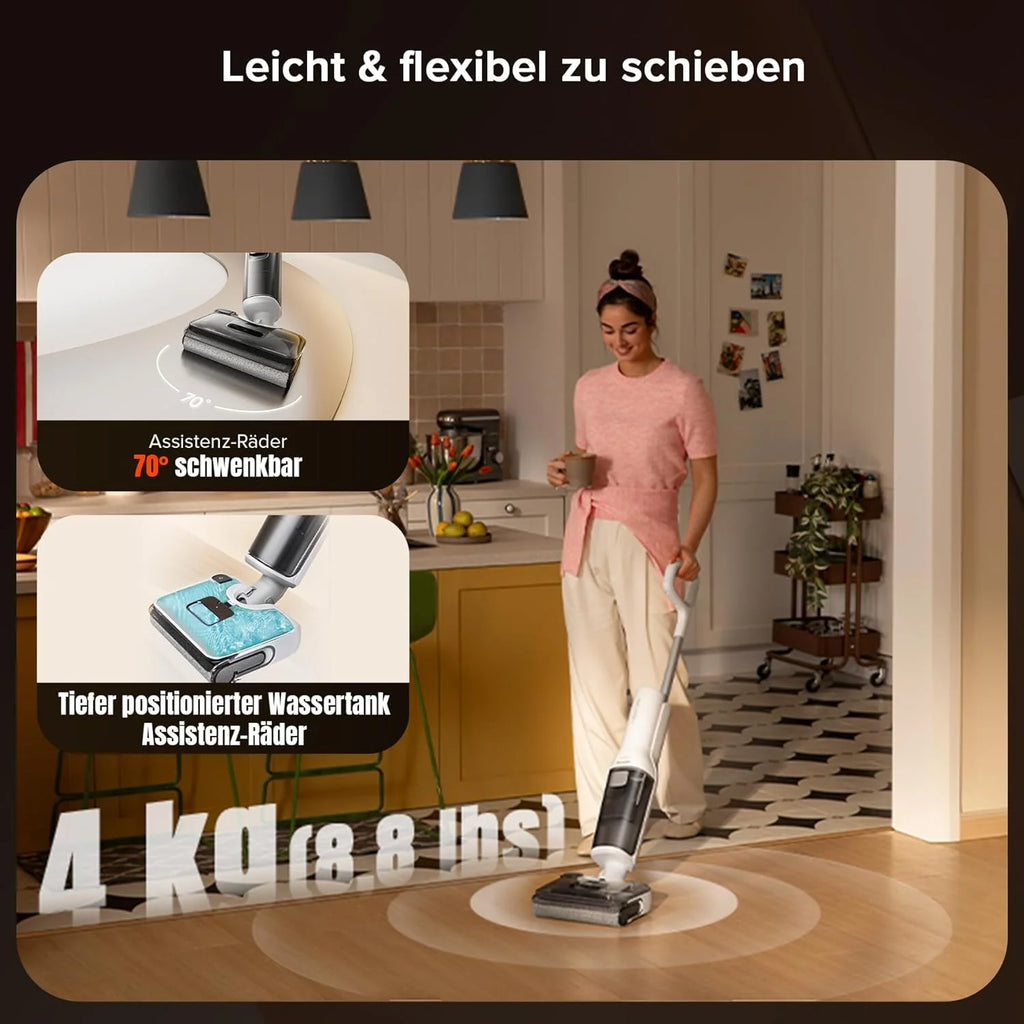 roborock F25 Ace Pro Odkurzacz 25 000 Pa, technologia Jetfoaming do trudnych plam, wałek zapobiegający plątaniu się sierści zwierząt, płaska konstrukcja 180°, samooczyszczanie w wysokiej temperaturze