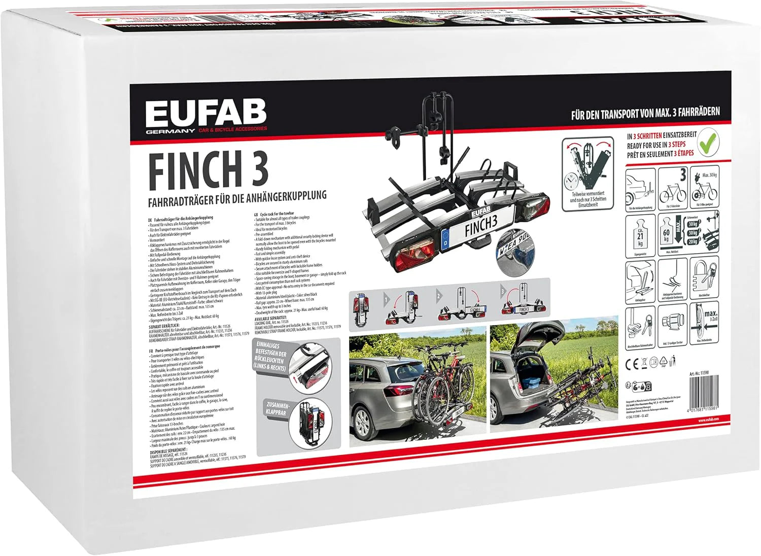 EUFAB Unbekannt Finch bagażnik rowerowy na hak holowniczy EAL