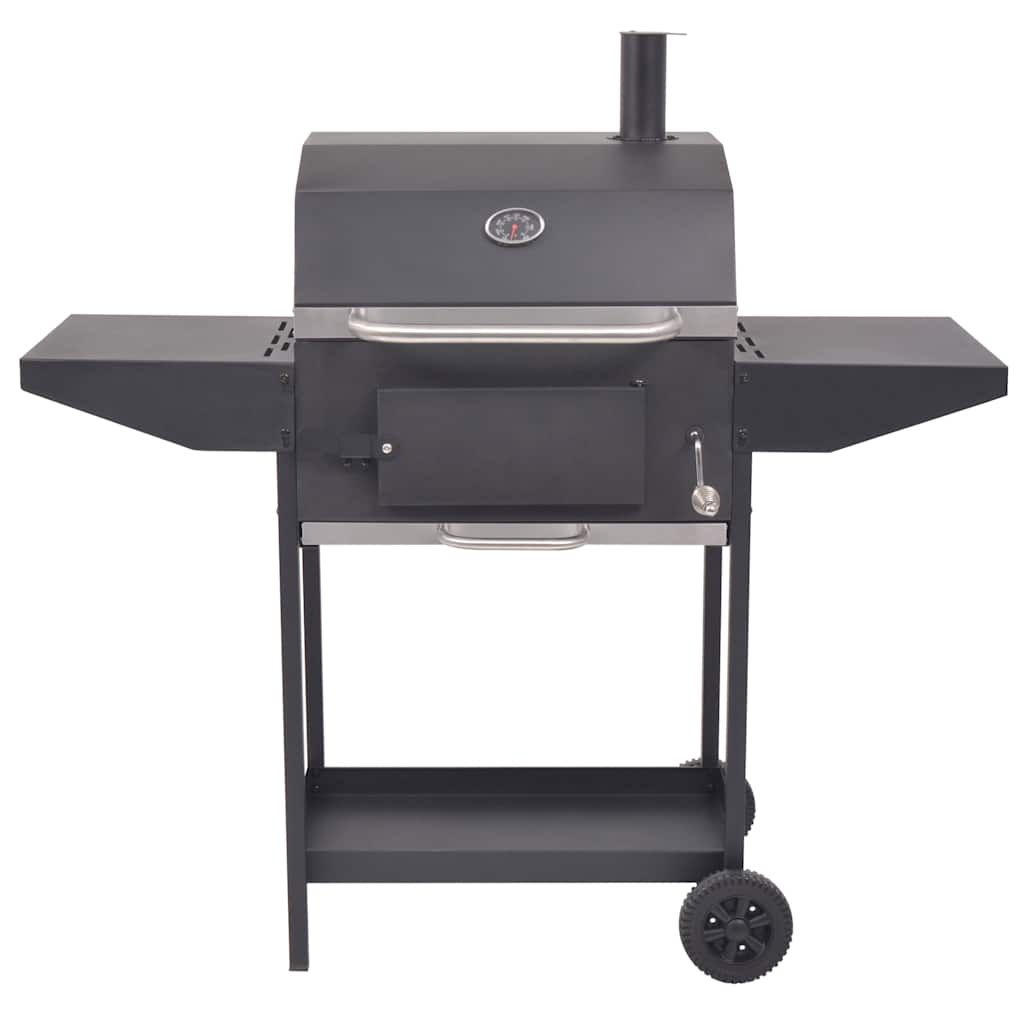 Grill węglowy Vidaxl z dolną półką, czarny