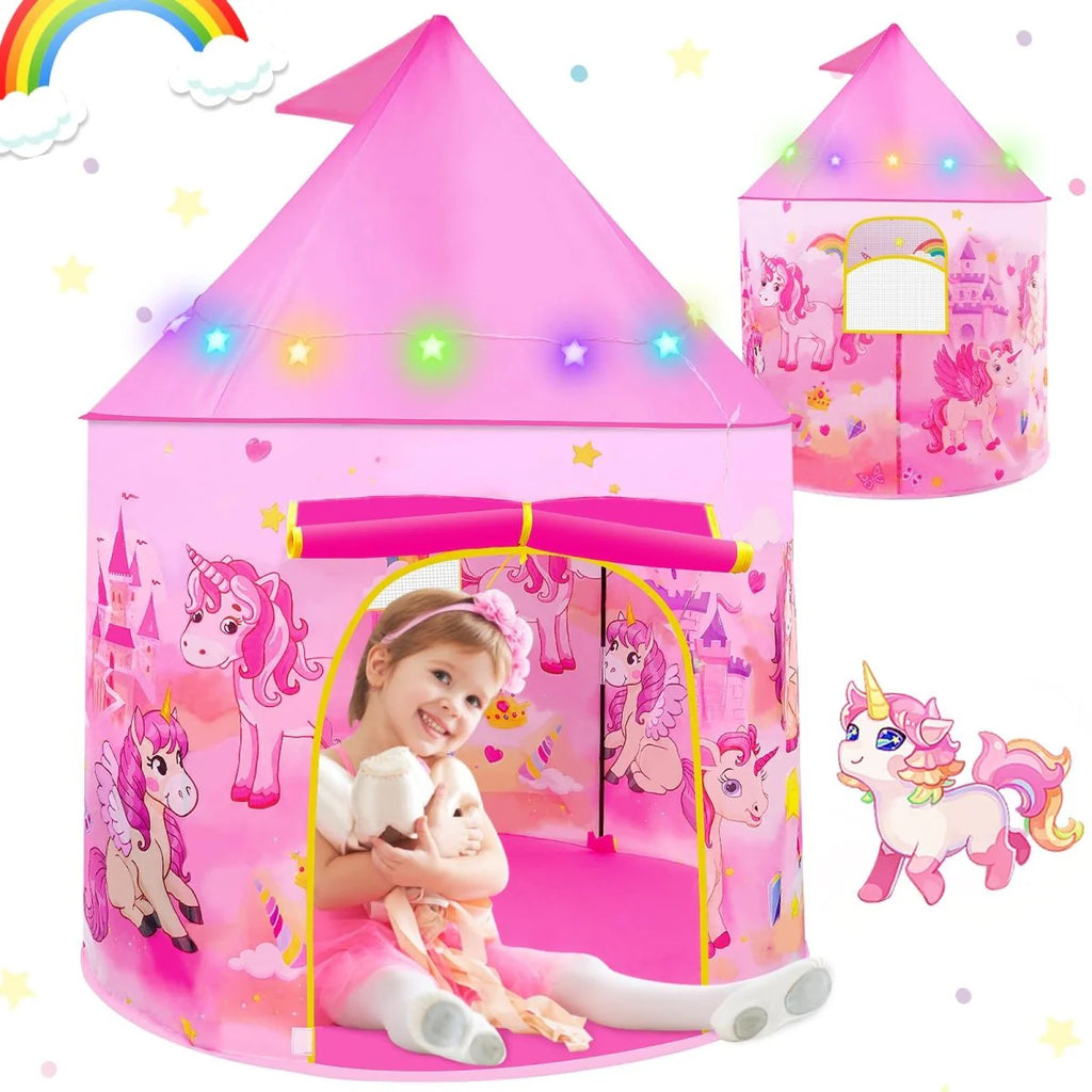 Unicorn Pop Up Tent Pink for Indoor & Outdoor Princess Playhouse