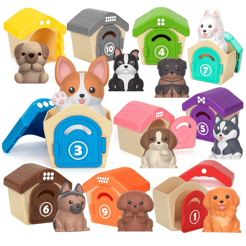 Montessori Toddler Matching Toy Set, 20-Piece, Numbered, 4 Themes