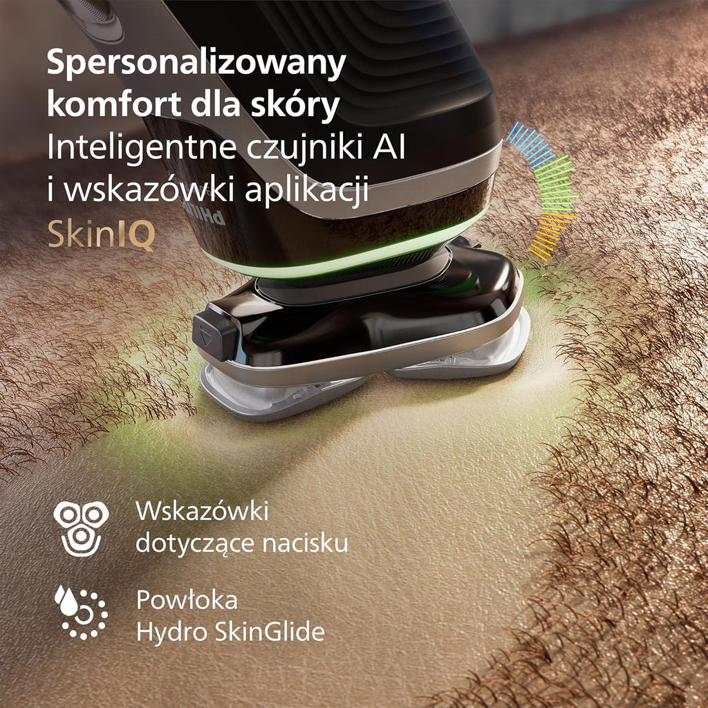 Philips Shaver i9000 Prestige, golarka elektryczna do golenia na sucho i mokro z technologią Skin IQ, System Triple Lift & Cut, podwójne ostrza SteelPrecision 360º, Model XP9205/30