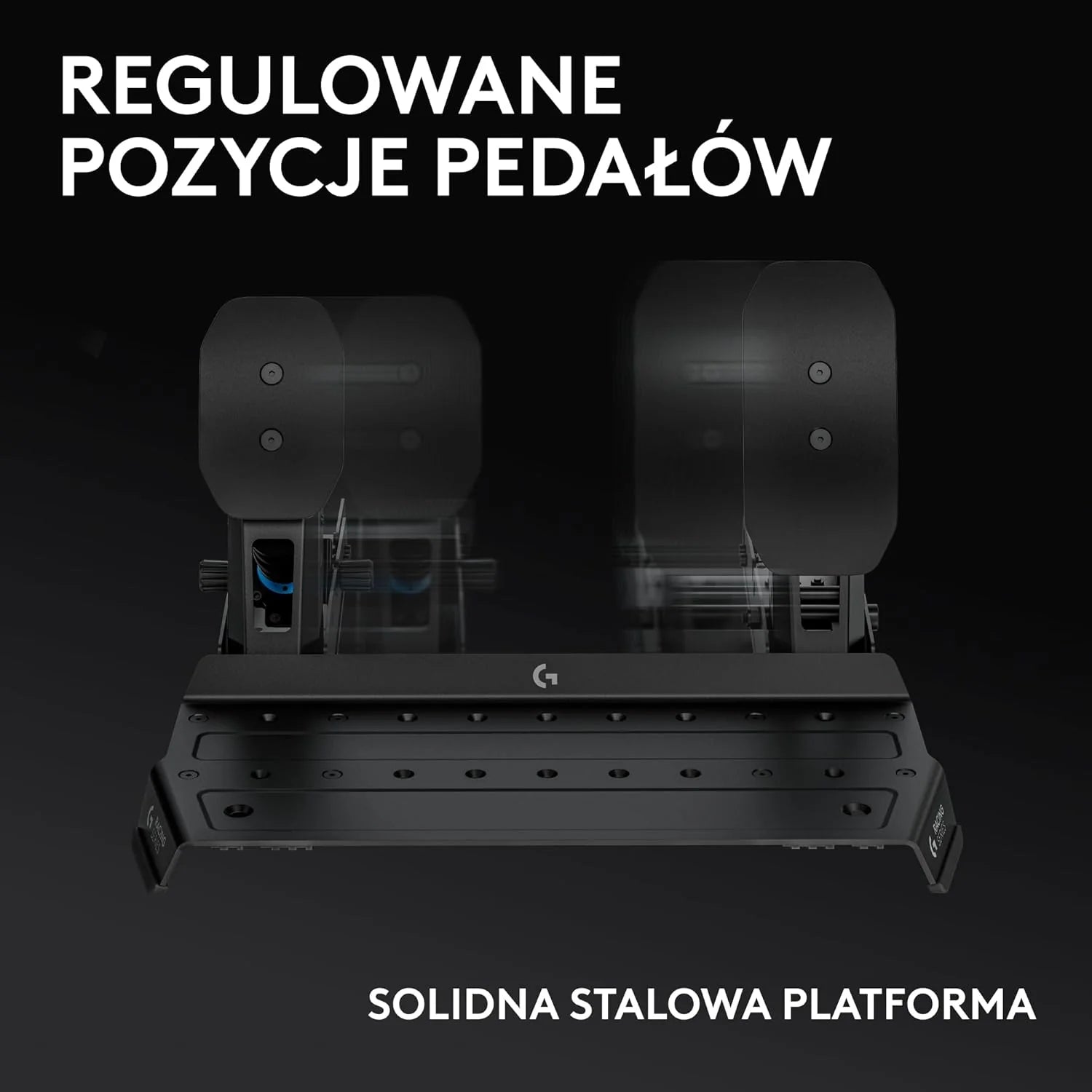 Logitech G PRO Racing Pedals – Pedały symulatora wyścigów z hamulcem z czujnikiem obciążenia 100 kg, w pełni konfigurowalne, wymienne sprężyny i elastomery, konstrukcja modułowa - Czarny
