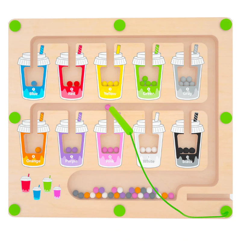 Montessori Magnetic Color & Number Maze Board, Ages 3–6