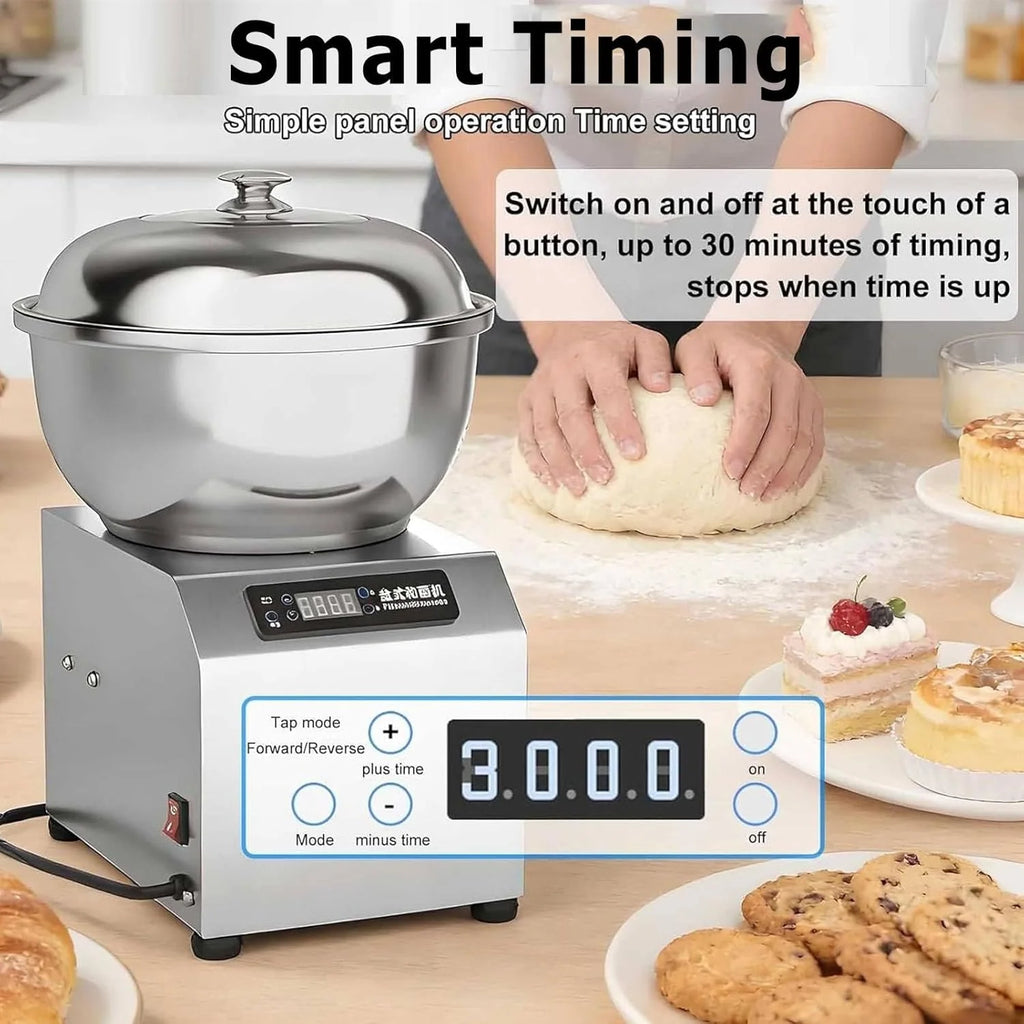 Profesjonalny Mikser Spiralny 5/8 Kg, 2200 W, 1400 Obr./Min, Podwójny Obrót, Wytrzymały I Idealny Do Piekarni, Gastronomii, Pizzerii, Piekarni I Użytku Domowego. 5kg