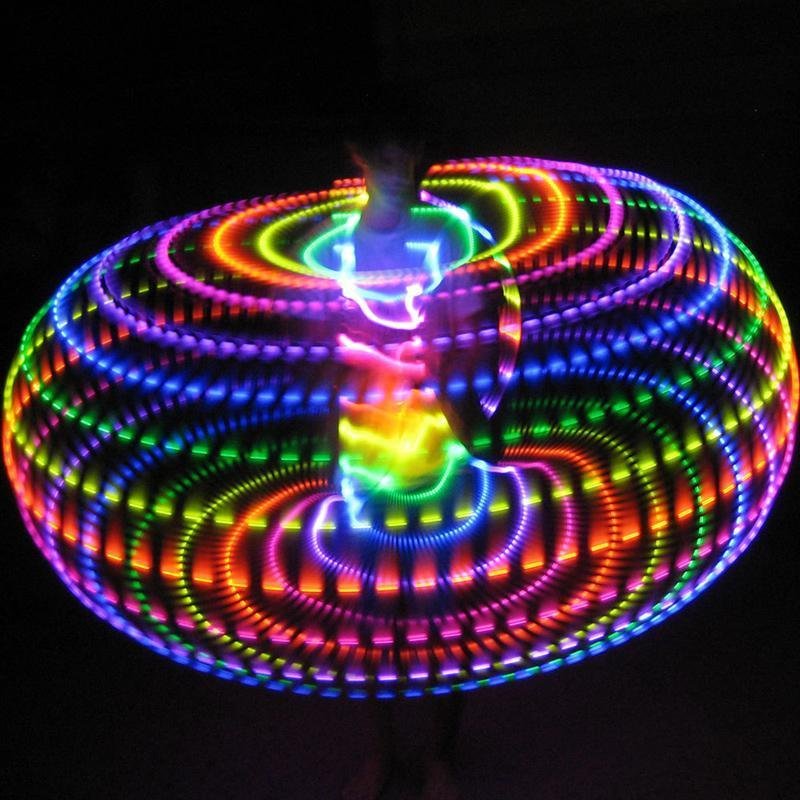 LED Hula Hoop with Adjustable Size and Multicolor Glow from 23 to 35