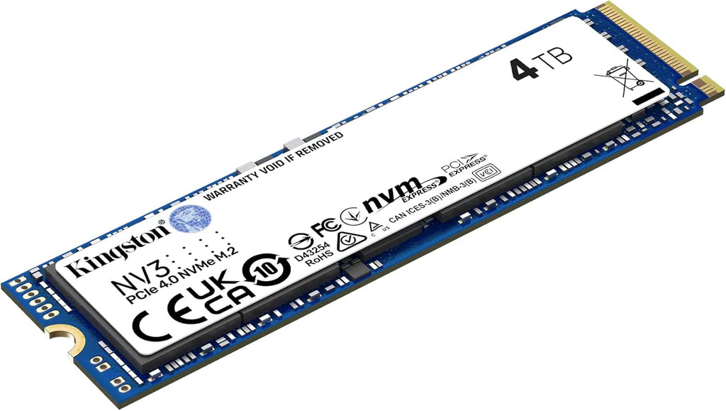 Kingston NV3 NVMe PCIe 4.0 Internal SSD 4TB M.2 2280-SNV3S/4000G