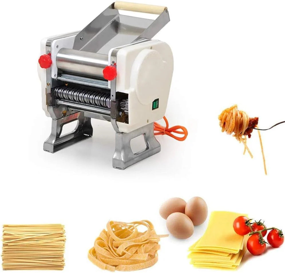 Maszyna do makaronu, maszyna do makaronu 180 W elektryczna maszyna do makaronu, komercyjna elektryczna maszyna do robienia makaronu, idealna do spaghetti, lasagne lub pierogów, krajalnica do makaron