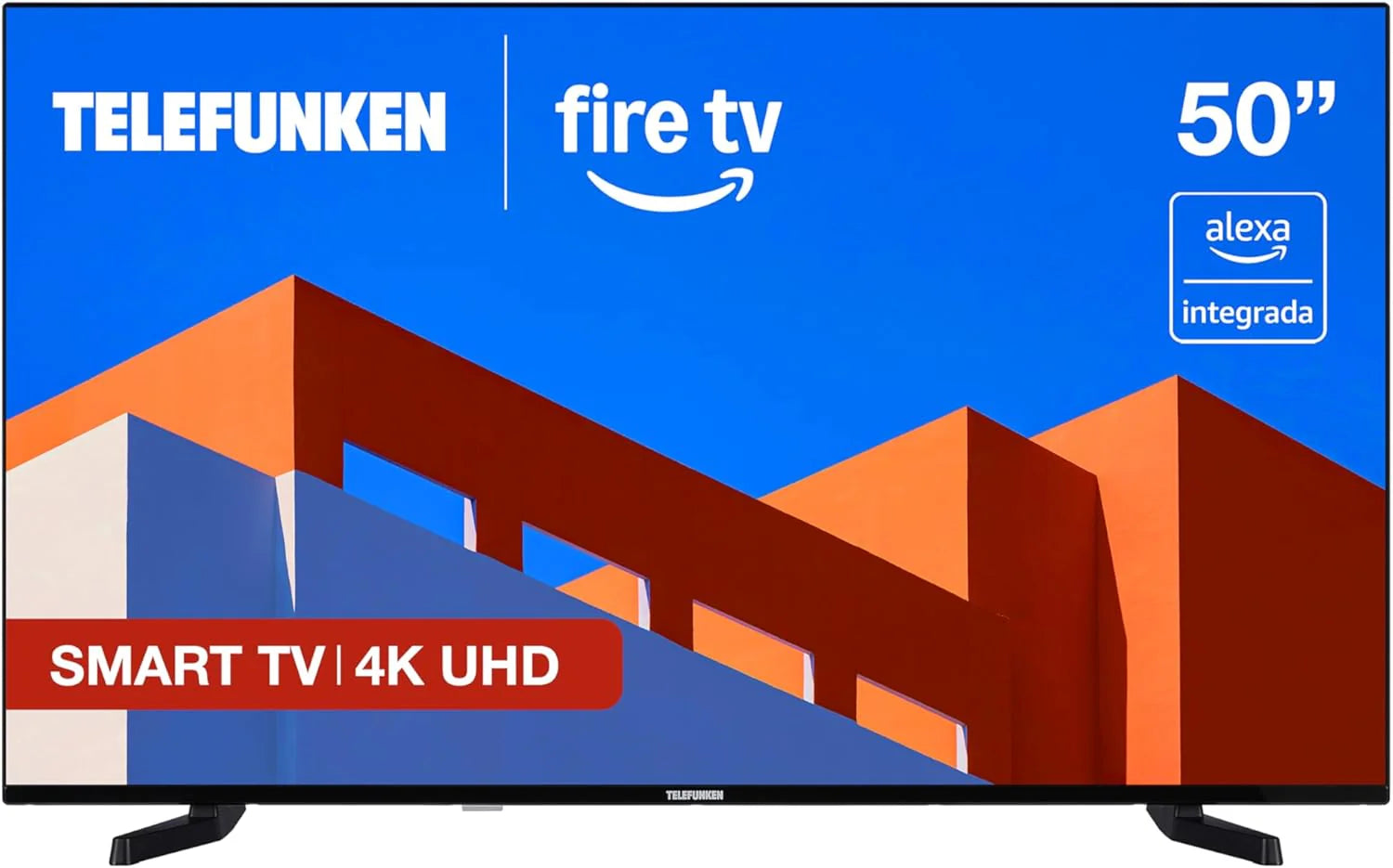 TELEFUNKEN 50FTV825, 50 cali 4K UHD, Smart TV Fire OS, HDR10, MEMC, kompatybilny z Alexa, Dolby Atmos, Apple AirPlay, Bluetooth