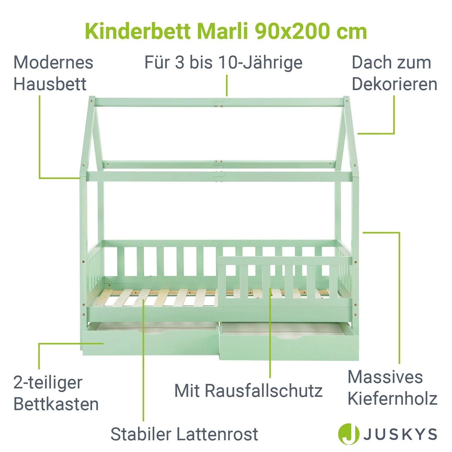 2026 Łóżko dziecięce Marli 90 x 200 cm z szufladami