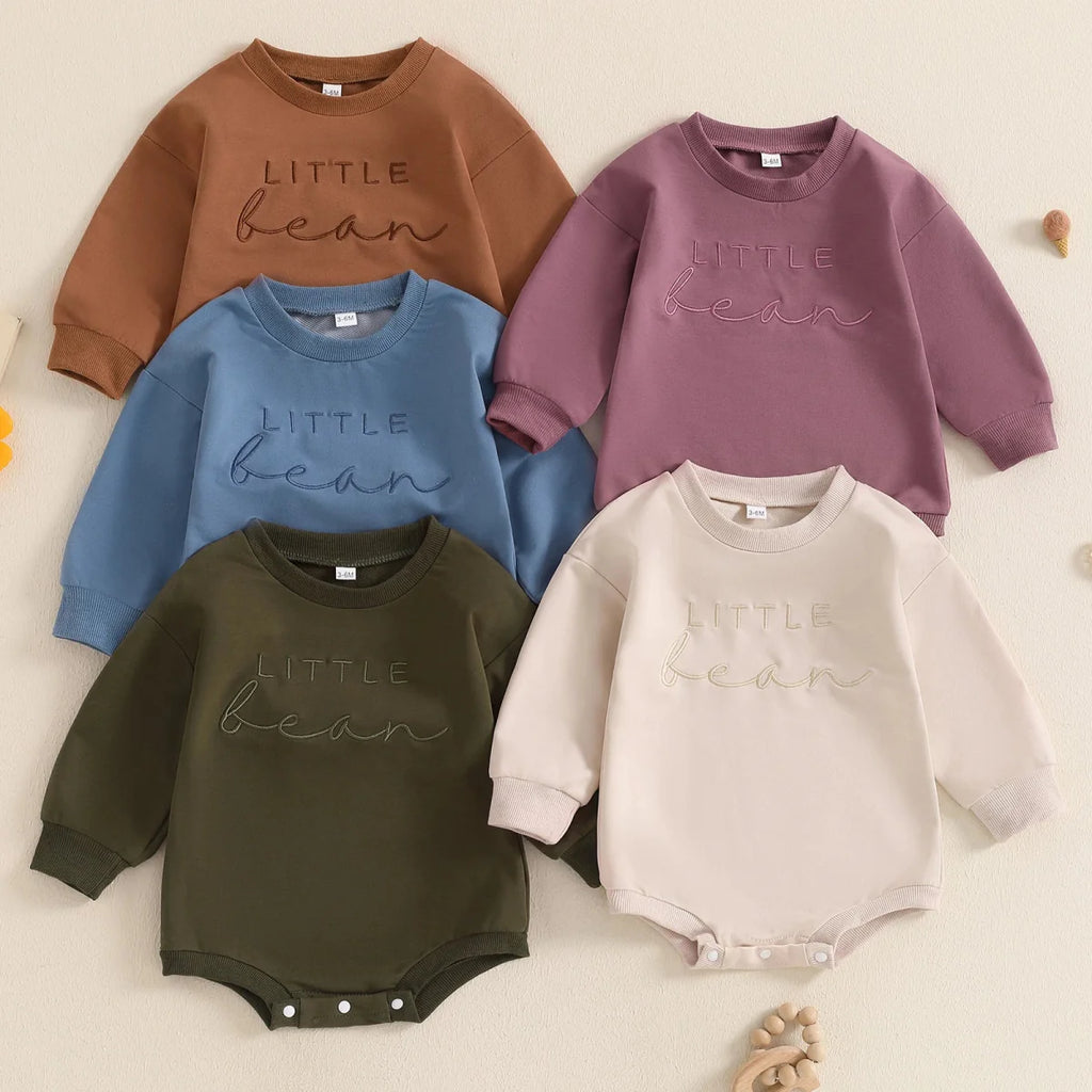 Baby Sweatshirt Bodysuit Letter Embroidery Long Sleeve Clothes
