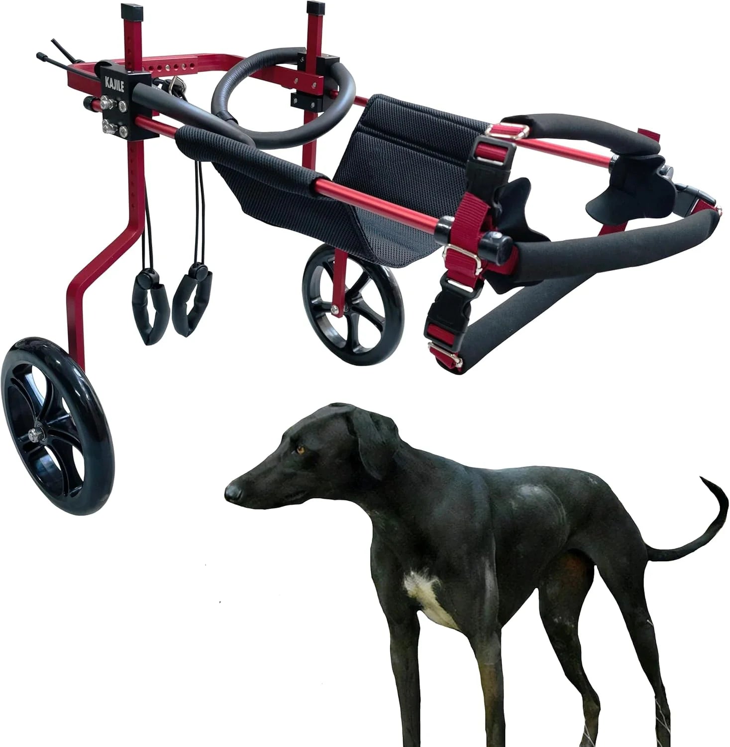 Regulowany Psa Wózek Inwalidzki,Wózek Zwierząt,Trening Rehabilitacyjny Psów Niepełnosprawnych Słabych Tylnych,Pasować Wysokości Zwierzęcia 55-70cm,Szerokość 24-32cm,Długość 35-45cm,XXL-2