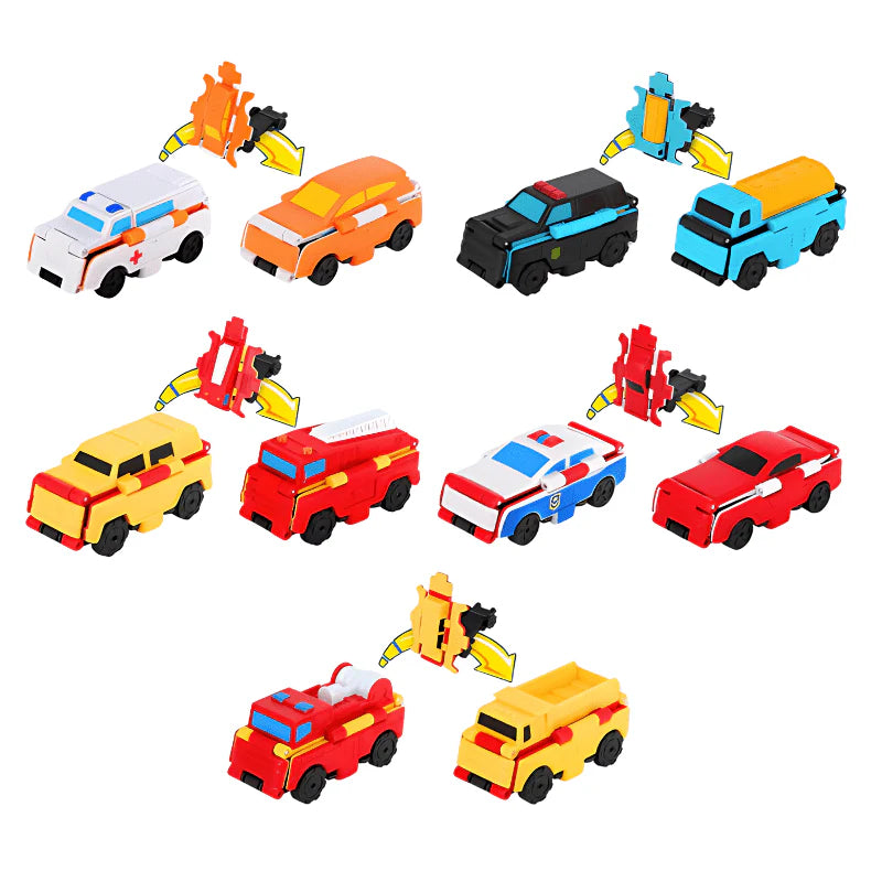 Transforming Flip Cars for Kids Dual-Sided Vehicle Toy for Ages 2-5