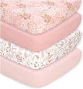Crib Sheet Covers 4-Pack, Fitted Microfiber for Standard Crib Mattress