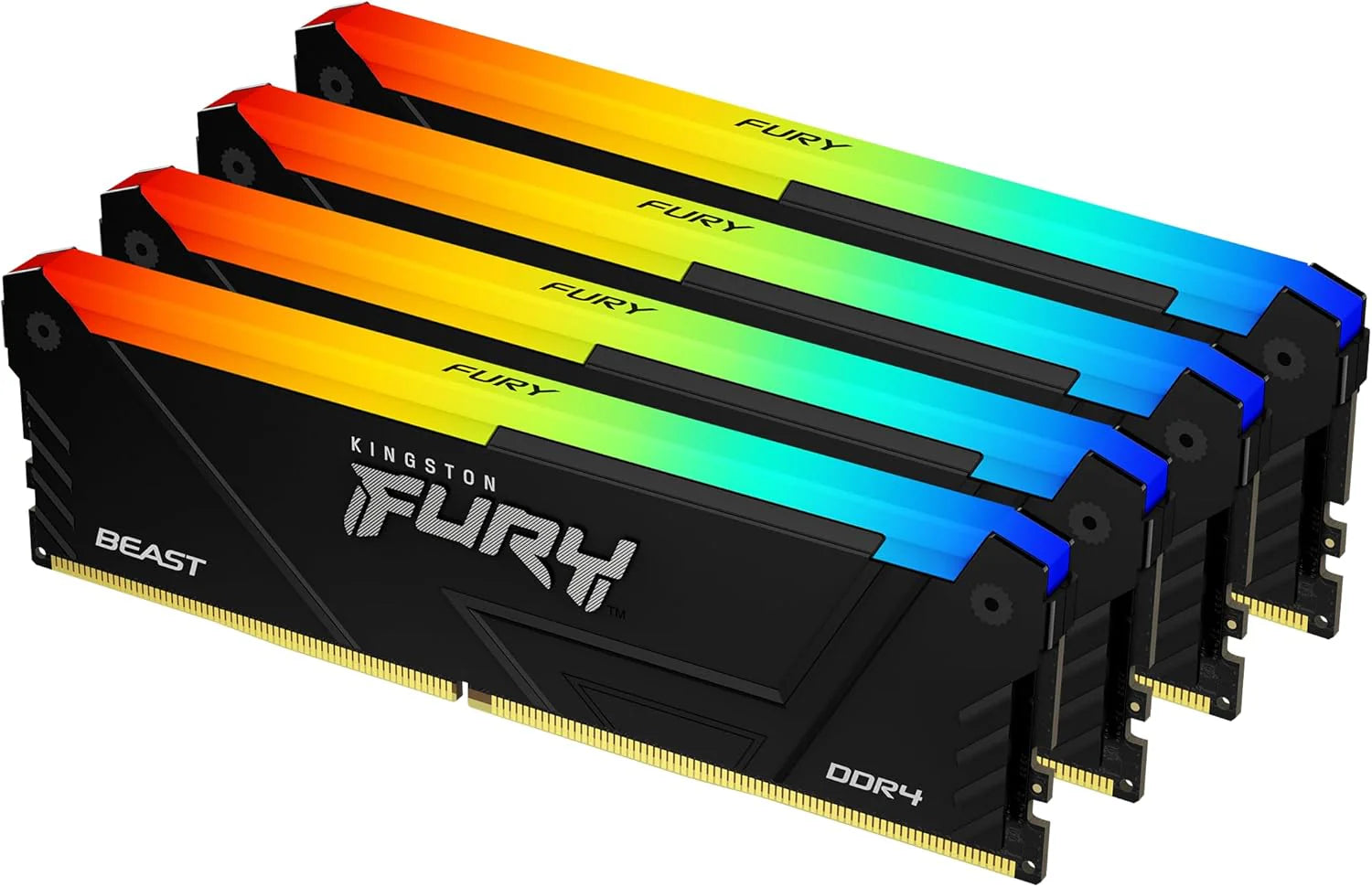 Kingston FURY Beast 32 GB 3200 MT/s DDR4 CL16 Desktop Memory Pojedynczy moduł | Intel XMP | AMD Ryzen | Plug n Play | Synchronizacja podczerwieni RGB | KF432C16BB2A/32