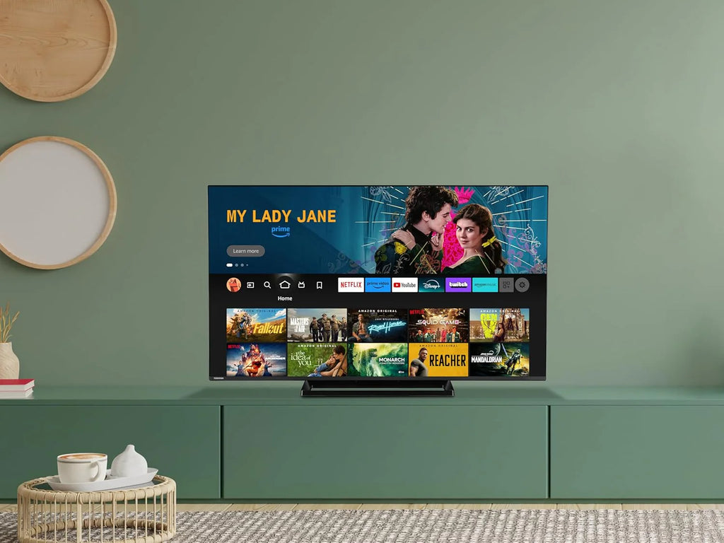 Toshiba Telewizor 55 cali Smart TV Fire TV 4K UHD Telewizor Dolby Vision HDR & Dolby Atmos, Sound by Onkyo, Triple Tuner, LED TV 55UF3F63DAR (2026)