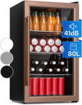 Klarstein Beersafe Quartz White lodówka na piwo, lodówka na napoje ze szklanymi drzwiczkami, lodówka, lodówka na butelki o pojemności 80 litrów