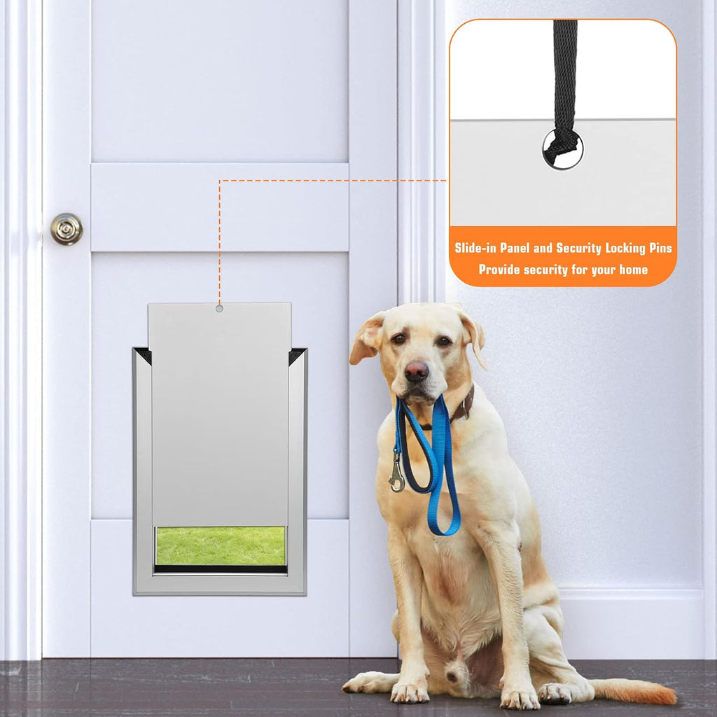 Ownpets Aluminum Dog Door for Large Dogs, Lockable & Weatherproof