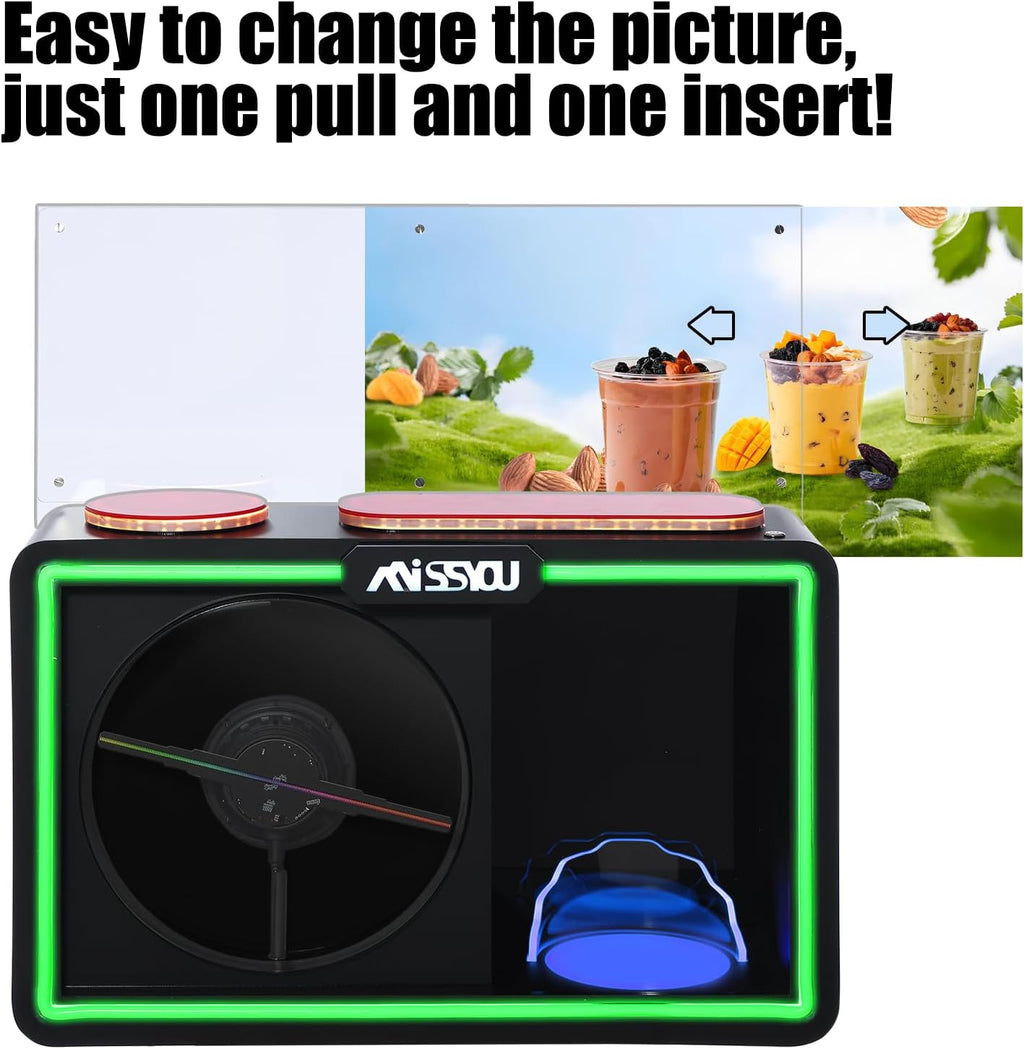 Missyou 3D Hologram Fan Display Cabinet with WiFi, Shelf and Speaker