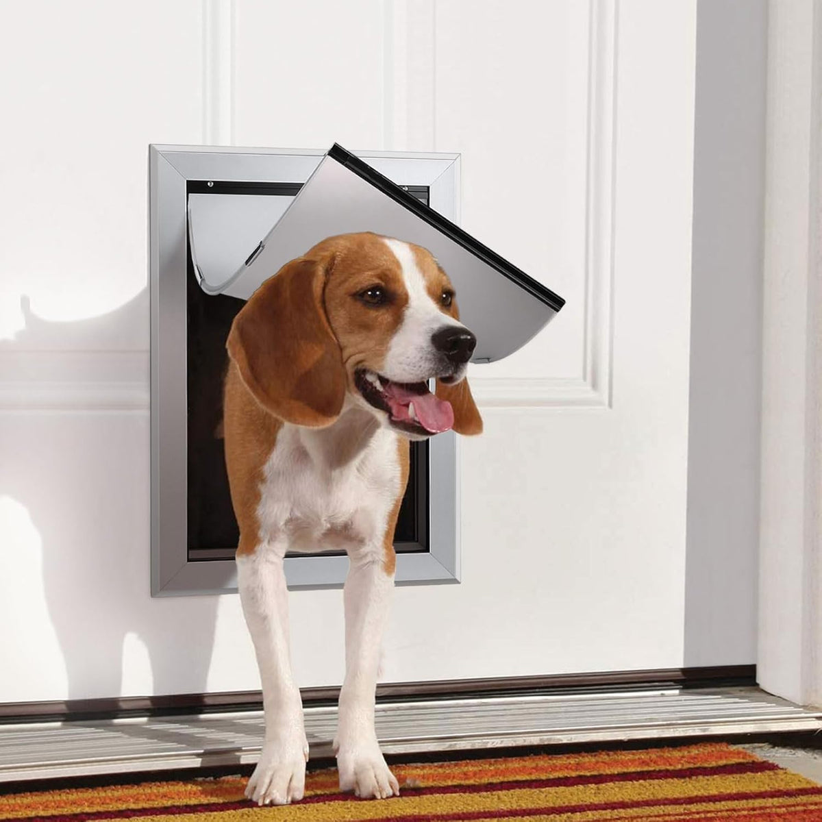 Ownpets Aluminum Dog Door for Large Dogs, Lockable & Weatherproof