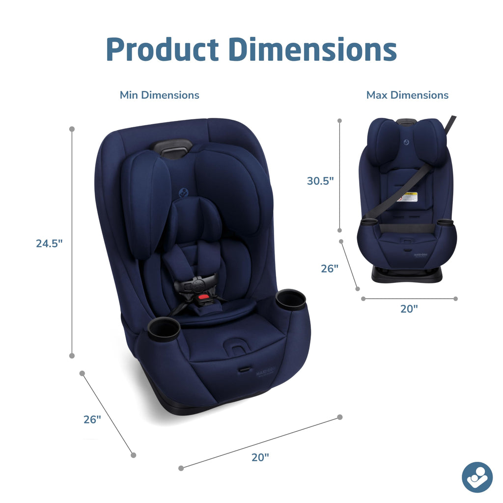 Maxi-Cosi Pria All-in-One Convertible Car Seat, Infant to Toddler Car Seat, Easy-Install Harness, Machine-Washable Cover, 5-100 lbs, SeaDrift