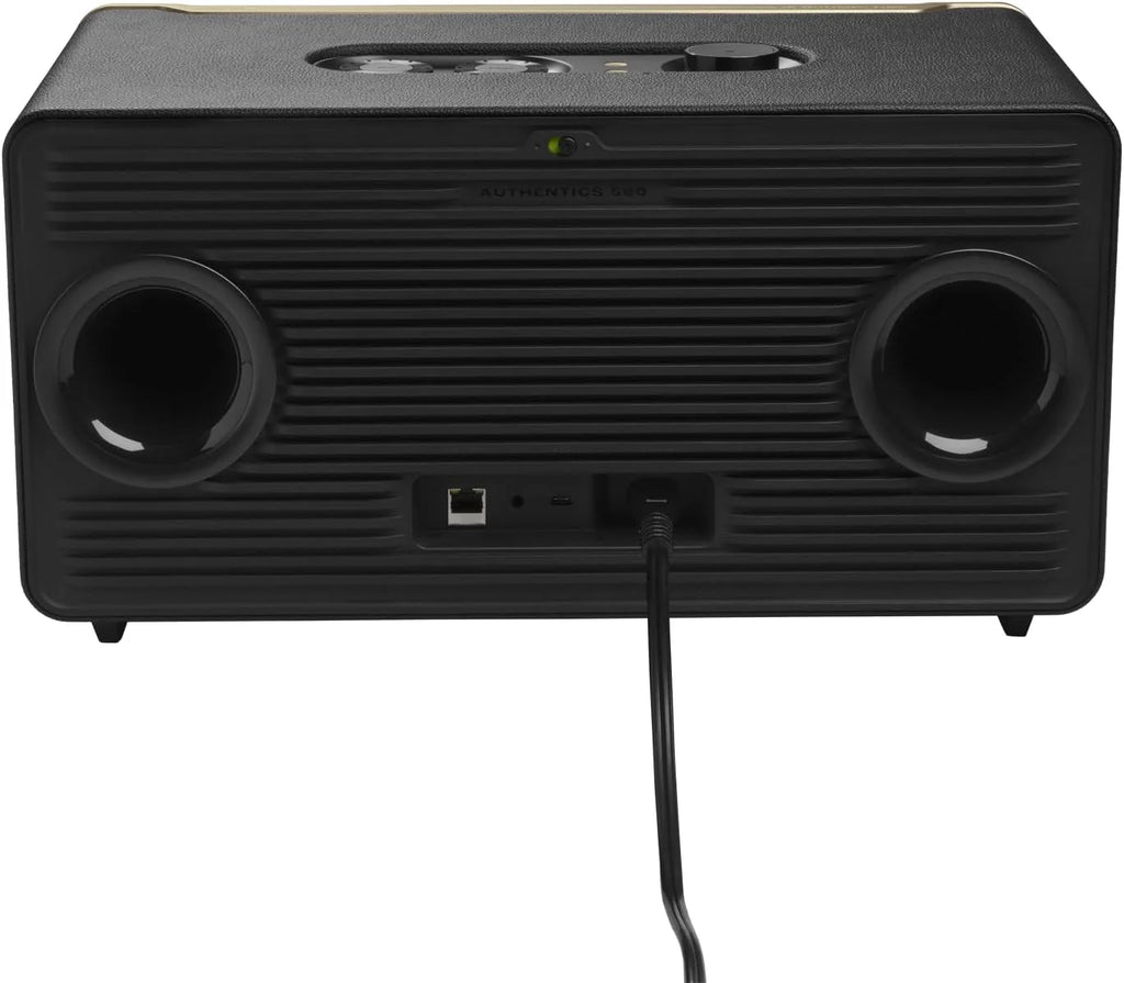 JBL Authentics 300, Głośnik Bezprzewodowy, 8h Odtwarzania, z Wbudowanym Wi-Fi, Bluetooth, Dźwiękiem Stereo i Mocnym Basem, Kompatybilny z Alexa i Google Home, w Stylu Retro