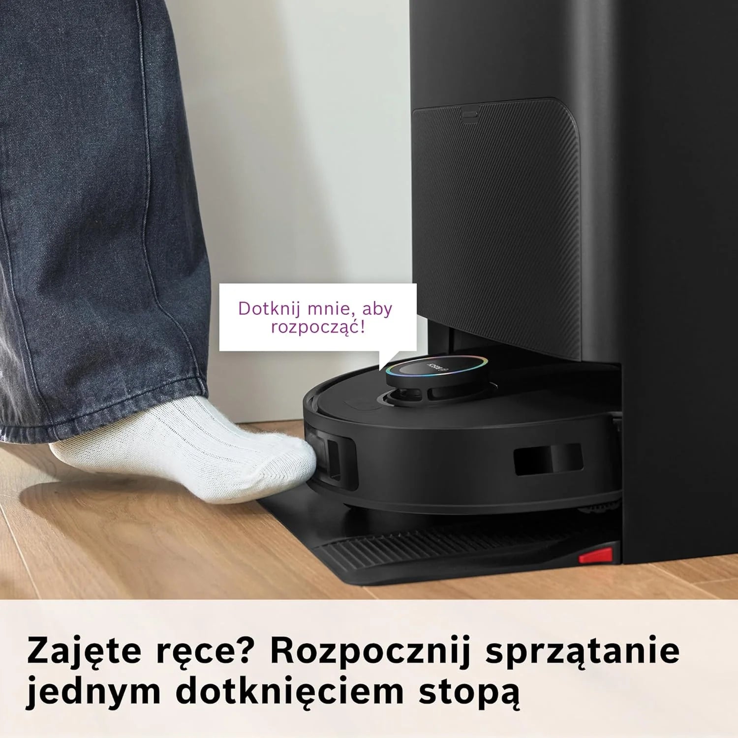 Bosch Spotless Max Robot sprzątający z funkcją mopowania, moc ssania 11 000 Pa, wysuwana nakładka mopującą, stacja czyszczącą, nawigacją Smart Vision, aplikacja Bosch Home Connect, BCRDW3B, czarny
