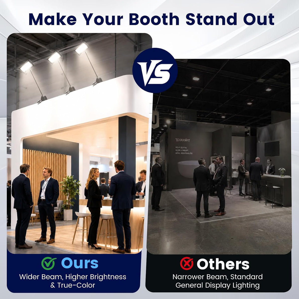 3PCS Trade Show Booth Lights, 2000LM 6500K Connectable Exhibit Arm Lighting