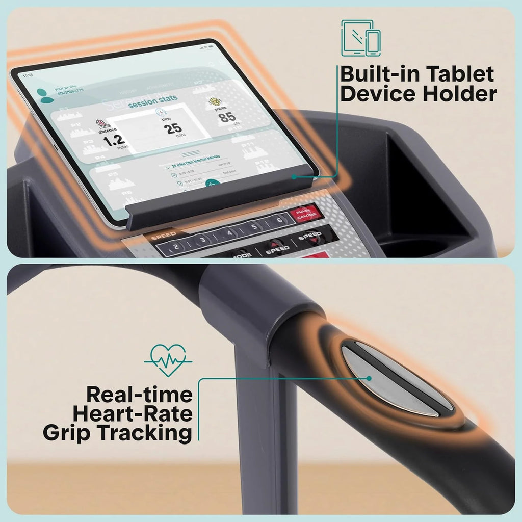 SereneLife Bieżnia do domu – składana podkładka do biegania, z wyświetlaczem LED, Treadmill for Home, Bluetooth App Sync, Digital Fitness, Walkpad z nachyleniem, do 10 km/h