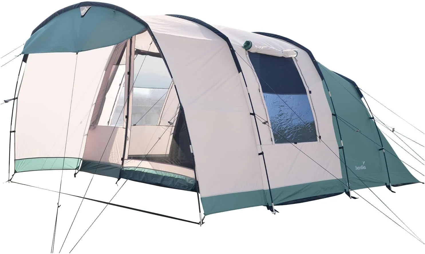 Skandika Namiot tunelowy Hafslo Sleeper Protect, 4/5 osób, wodoszczelny, wszyta podłoga namiotu, 5000 mm słupa wody, przedsionek i ciemna kabina do spania, namiot rodzinny