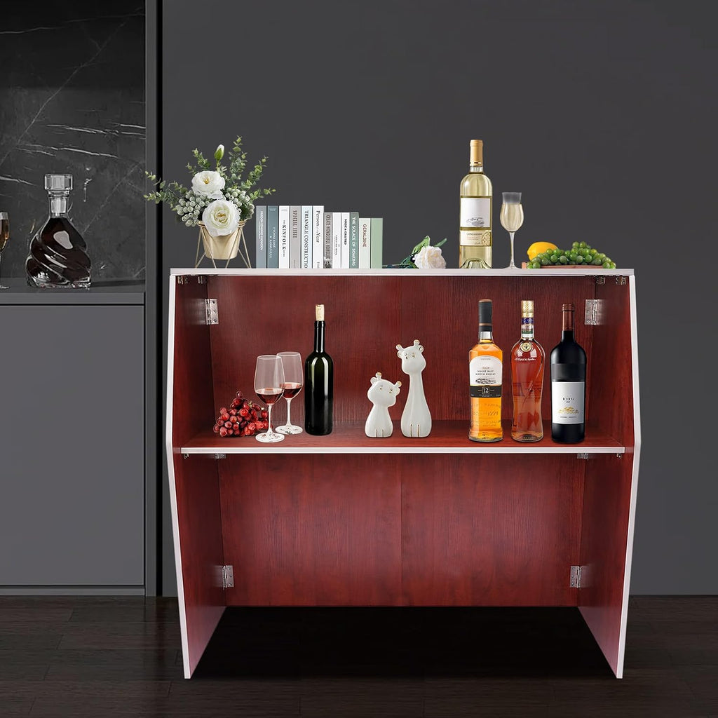 Portable Event Bar,Folding Portable Bar,Foldable Portable Event Bar Cabinet,Wine Bar Cabinet,Bar Cabinet,Foldable Bar Table,Foldable Storage Cabinet for Home Kitchen,Party