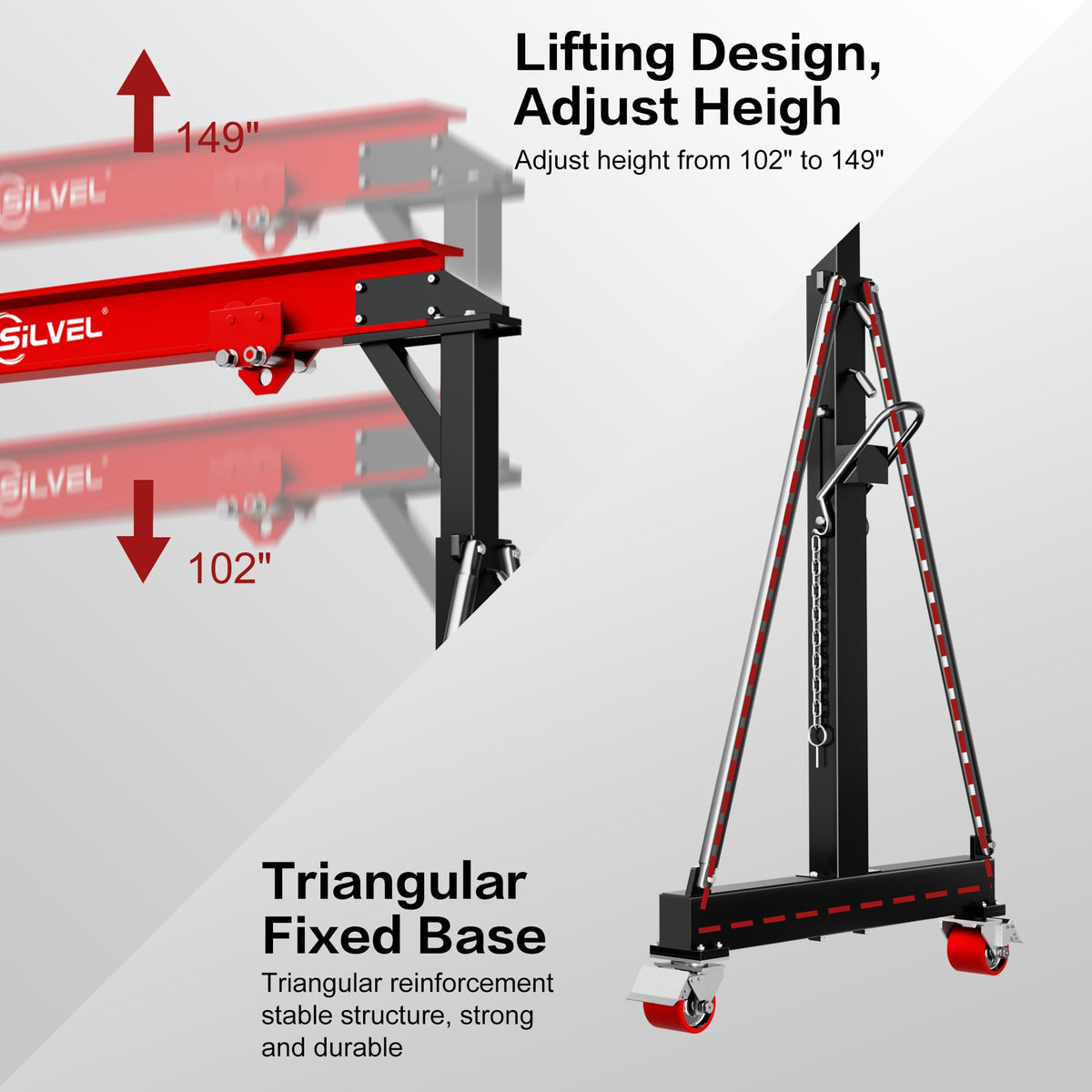 SILVEL 3 Ton 6600Lbs Gantry Crane for Factories, Warehouses, Garage, Blue
