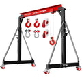 3 Ton Adjustable Gantry Crane,2026 Upgraded 6600LBS Steel I-Beam Construction, Portable Design with 360Â°Locking Wheels,Gantry Crane Adjustable Height from 8.53-12.5ft for Workshop,Garage