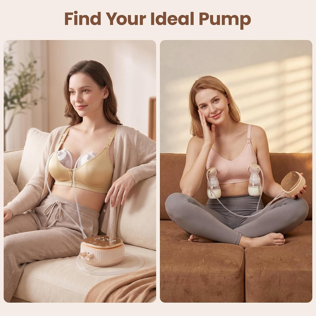 NCVI Electric Breast Pump, 2-in-1 Wearable & Bottle Cups, 4 Modes 9 Levels
