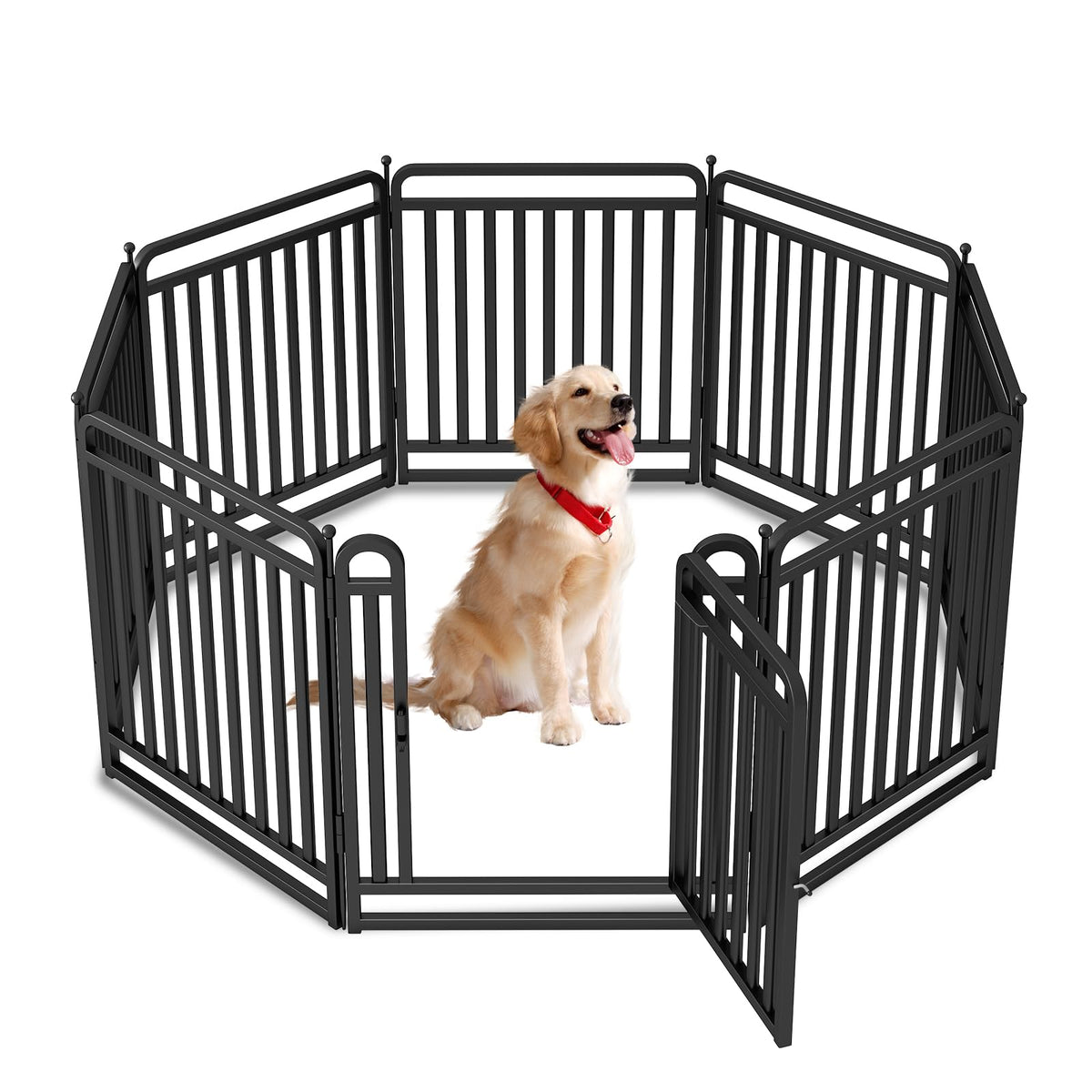 New Thickened Version Dog Playpen, 32 Inch Dog Fences for The Yard, Portable Outdoor Dog Playpen for Large/Medium/Small Dogs, Foldable Metal Dog Dlaypen, with Doors (16 Panels, 32 Inch)