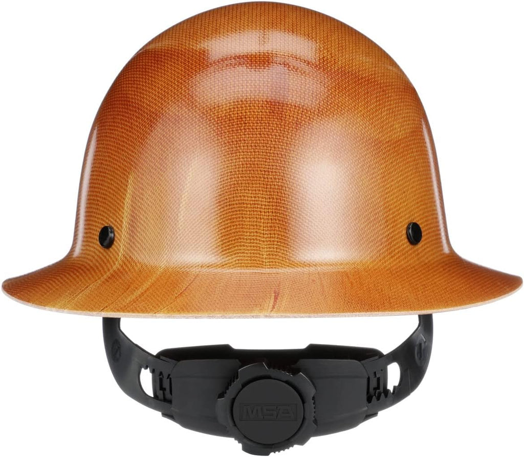 MSA Skullgard Full-Brim Hard Hat with Suspension - Non-Slotted Cap, Made of Phenolic Resin, Radiant Heat Loads up to 350F, Standard Size Hard Hat | Fas-Trac III Ratchet Suspension