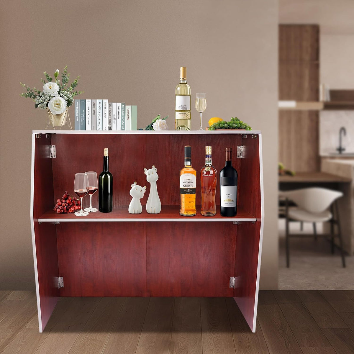 Portable Event Bar,Folding Portable Bar,Foldable Portable Event Bar Cabinet,Wine Bar Cabinet,Bar Cabinet,Foldable Bar Table,Foldable Storage Cabinet for Home Kitchen,Party