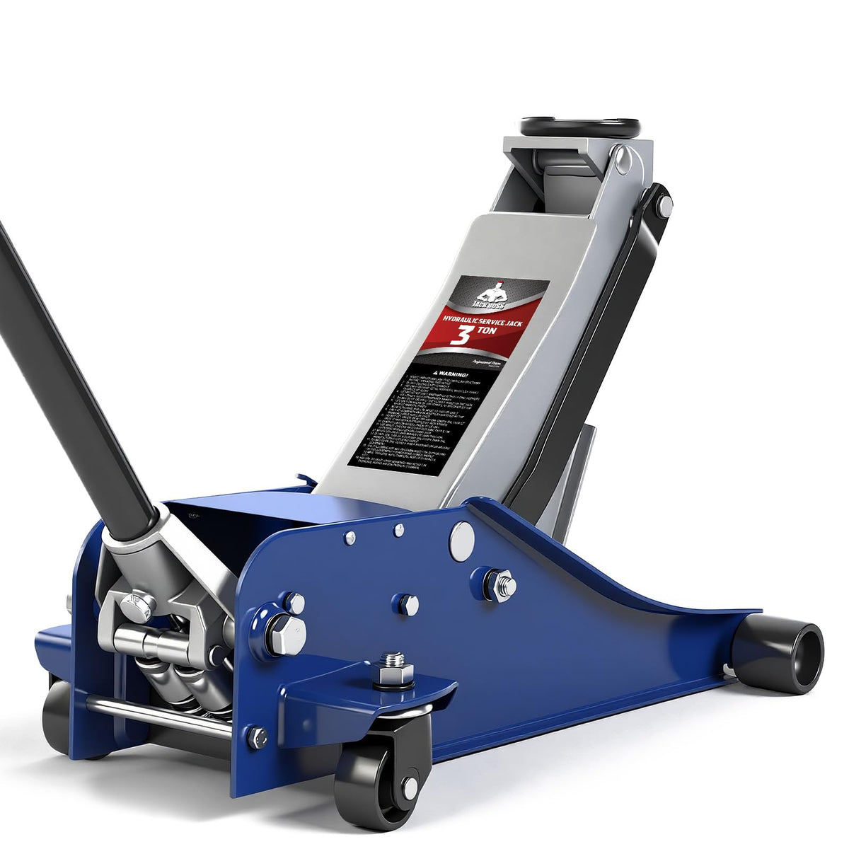 Jack Boss 4 Ton Floor Jack Hydraulic Low Profile Floor Jack with Dual Piston Quick Lift Pump, 4 Ton (8,800 lbs) Capacity, Red