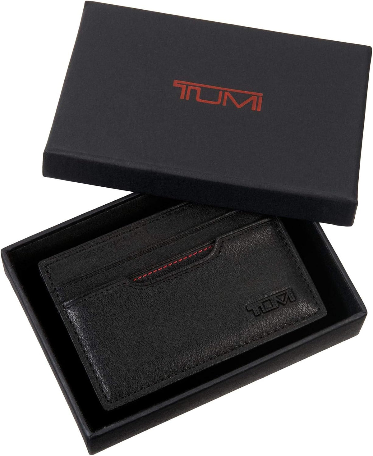 TUMI Delta Slim Card Case Wallet with RFID ID Lock for Men, Black